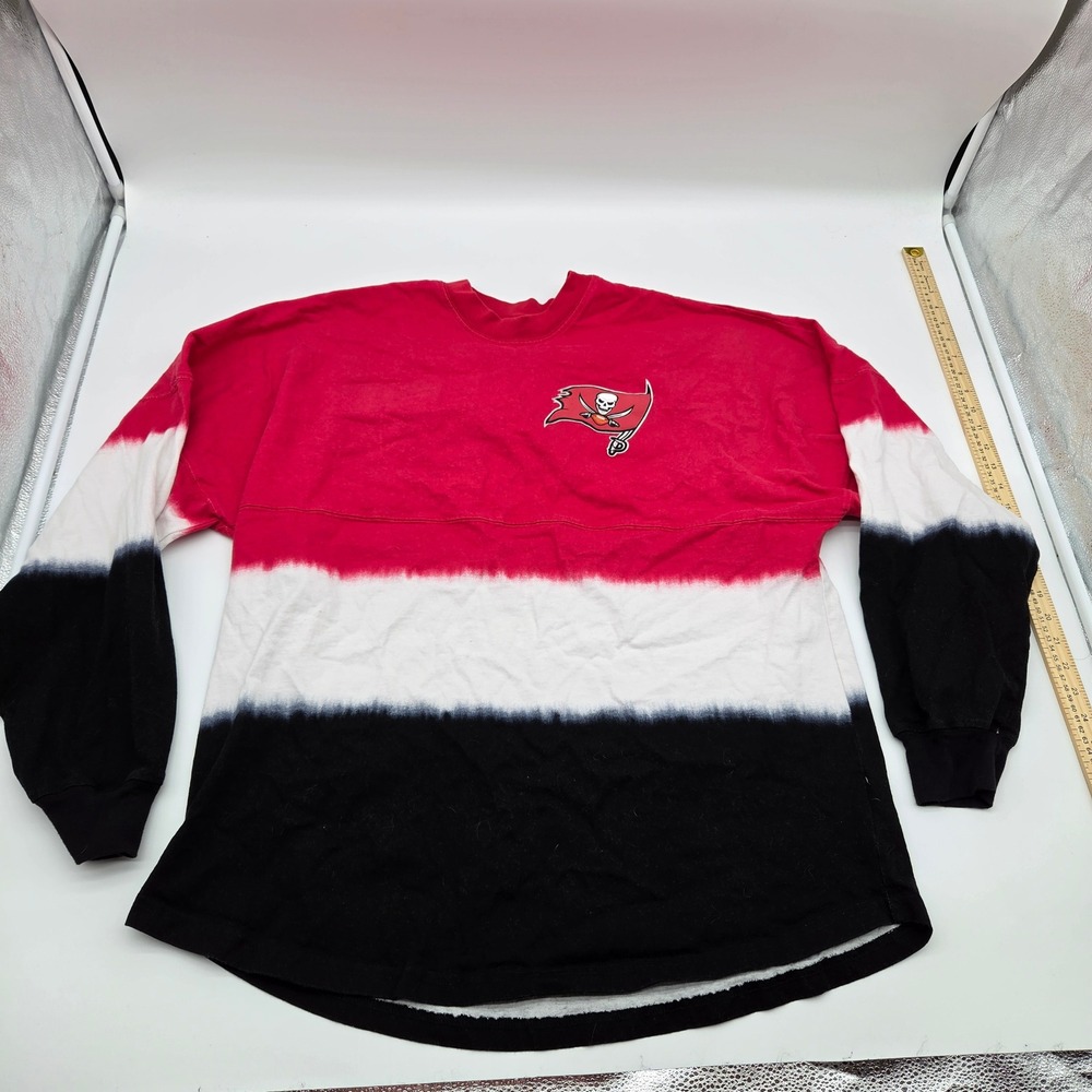 Fanatics Tampa Bay Buccaneers Spirit Jersey XL Red Black Dip Dye Long Sleeve